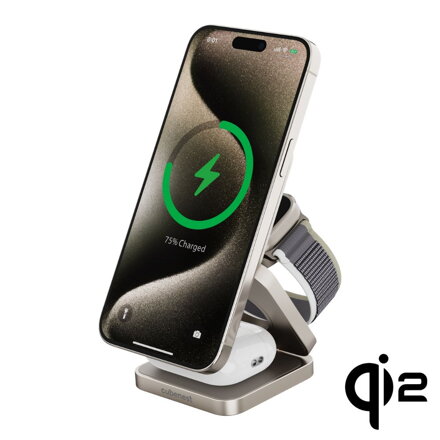 Cubenest Qi2 Încărcător pliabil magnetic wireless 3 în 1 SQ312 Pro negru