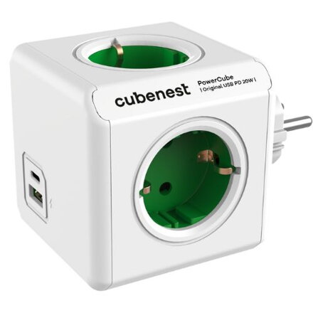 Cubenest PowerCube Original USB A+C PD 20 W 1,5 m verde