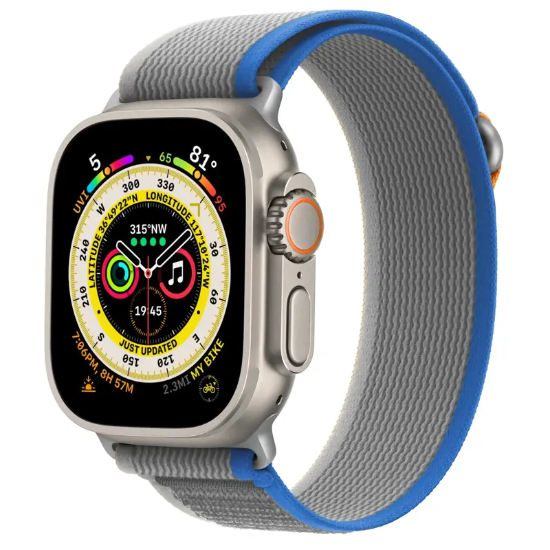 Curea pentru Apple Watch Trail Loop Gri/Albastru